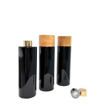 Black Glossy 450ML Round Reed Diffuser Glass Bottle - High Quality Aroma Bottle