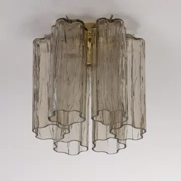 Murano Glass Smoke Grey Chandelier Ceiling Lamp