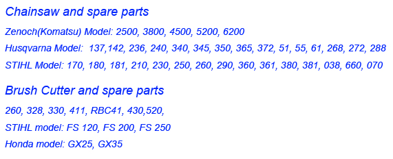 chainsaw spare and brush spares