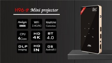 2017 Hot H96-P Amlogic S905 Android5.1 Portable Mini Projector with HDMI in