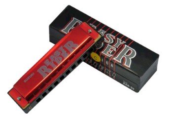 10 Holes Suzuki Blues Harmonica Red