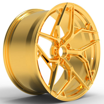 Used Five Spokes Gold Monoblock Forged 20x8.5 Inch 5*114.3 6061-T6 Aluminum Alloy Car Wheel Rims