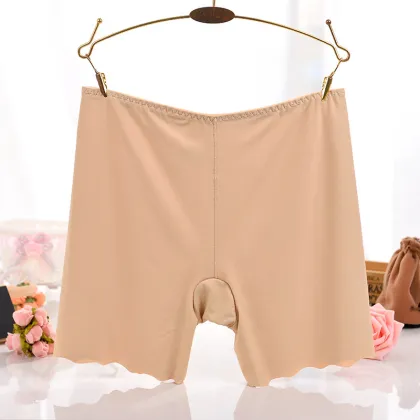 Summer Ice Silk Seamless Boxer Shorts for Ladies - Breathable and Ultra-Thin Safety Pants