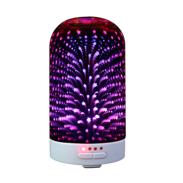 2024 OEM ODM Custom Plug-in Lufterfrischer mit 3D-Glas, Aroma-Duft, Ultraschall, elektrisch, 7 Farben ändern LED-Licht, Nebeldiffusor