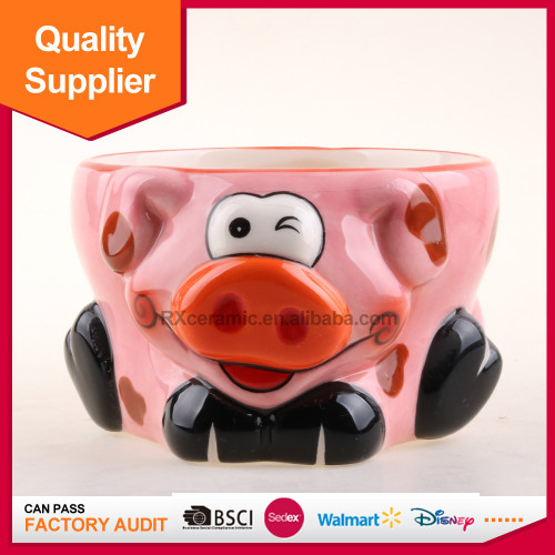 Hot sale good quality promotional animal pig shape ceramic bowl