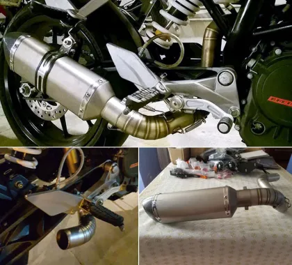 Stainless Steel Middle Link Pipe for Ducati Duke 390 & Duke 200 Exhaust System: 2011-2016 Models