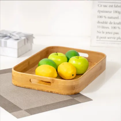 Bamboo Fruit Tray for Living Room Snacks