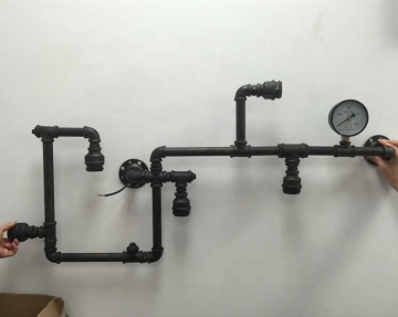 Vintage Industrial Pipe Lamp: Aesthetic Wall Light for Retro Décor