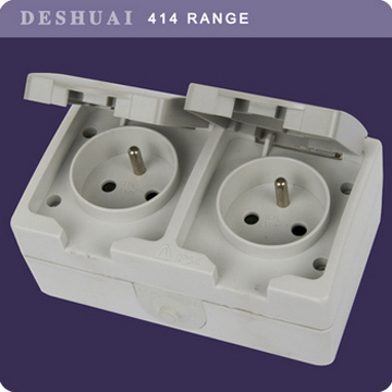IP54 Waterproof French Type Double Wall Socket