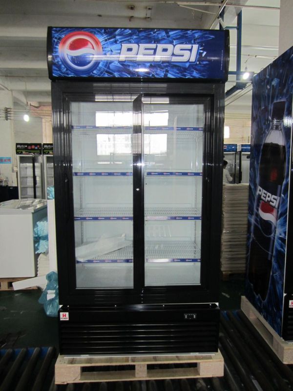 Sliding Door Display Beverage Cooler LG-800s with 800 Liter