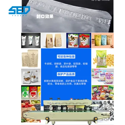 Continuous Rice Bag and Plastic Bag Sealing Machine with Induction Heat Sealing Technology