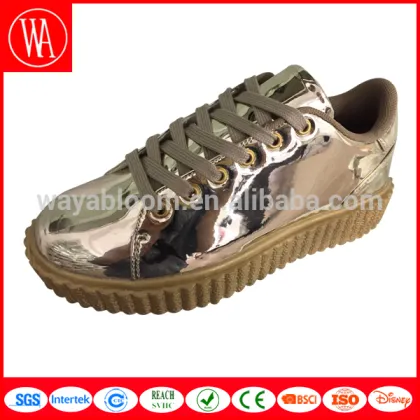 wedge women golden shoes