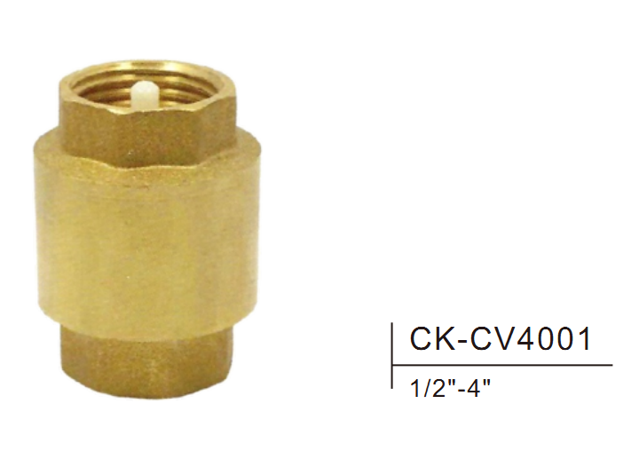 Valve de vérification du ressort en laiton CK-CV4001 1/2 "-4"