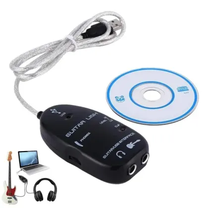 USB Guitar Effects Cable Link Cable Interface Cable Guitar Link Interface Link Audio Guitar Adapter For PC