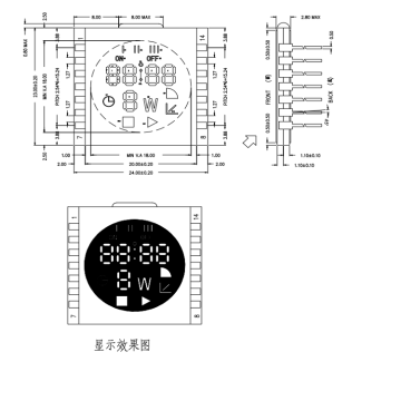 شاشة متكاملة لـ Custmoized Pin Connect LCD للأجهزة المنزلية