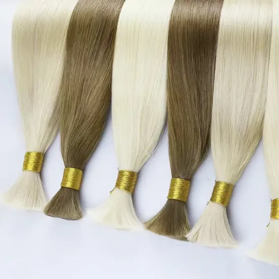 Wholesale Brazilian Human Hair Extensions: Raw Virgin Bulk Mink Brazilian Hair Bundle, Bone Straight Natural