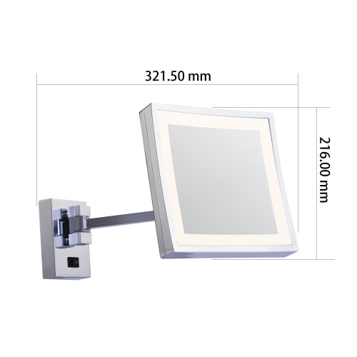 Square 3x vanity mirror with lights