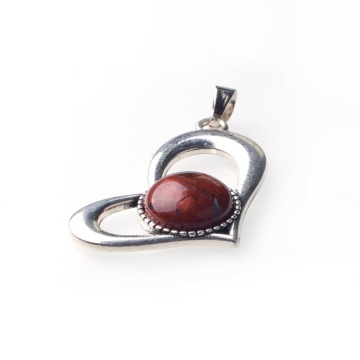 Red Jasper Heart Pendant for Necklaces Making