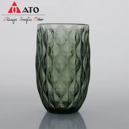 Green Goblet Wine Glass Pressed Green Glass Goblet