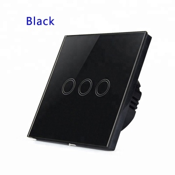 3 Gang 1 Way Remote Control Wall Touch Switch - Waterproof Crystal Glass 433MHz EU/UK Standard