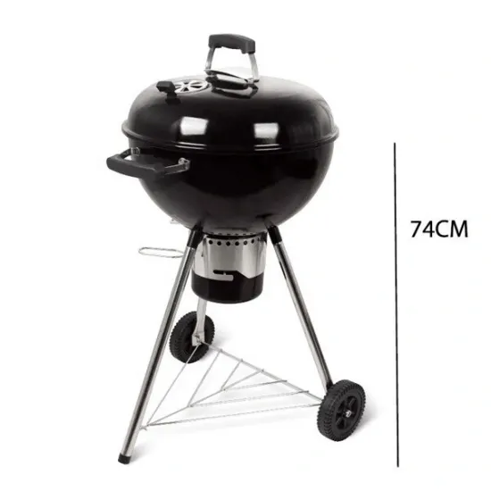 18 Inch Portable Charcoal BBQ Grill with Lid and Big Ash Tray