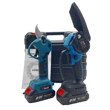 Powerful Electric Tool Set: 2-Piece Rechargeable Lithium Battery Kit Including Mini Saw and Cordless Scissors
