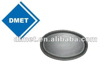 Cast iron elliptical grill pan