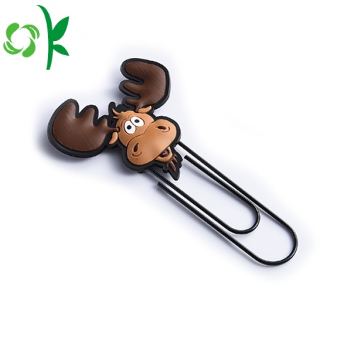 High Quality Cartoon Silicone Clip Bookmark for Promotion