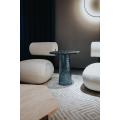 Diseño elegante Mesa lateral de vidrio acento redondo
