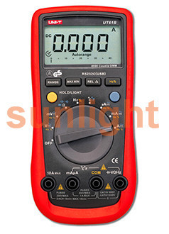 Handheld Digital Multimeter, AC/DC/Resistance/Capacitance/Temperature RS232 UT61B