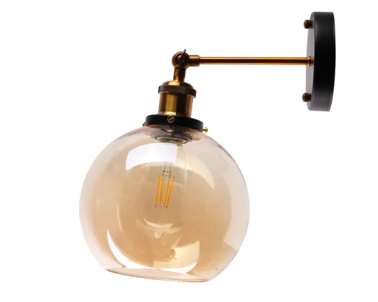 Round ball Glass Indoor Light Bedside Wall Lamp