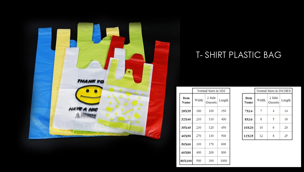 Eco Friendly Biodegradable Recycled Plastic T-Shirt Plastic Shopping Bag with PE Material