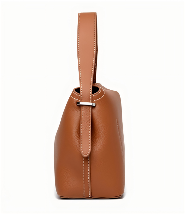 Leather flip-top fashion handbag for women