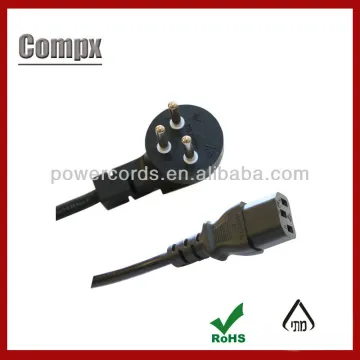 16A 250V israel power cord with 3 pin plug