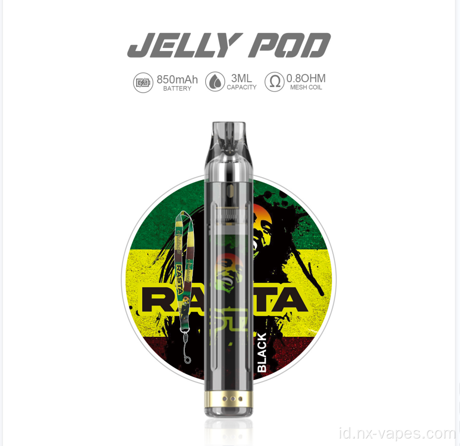 Pena vape sistem pod yang dapat diisi ulang yang dapat disesuaikan