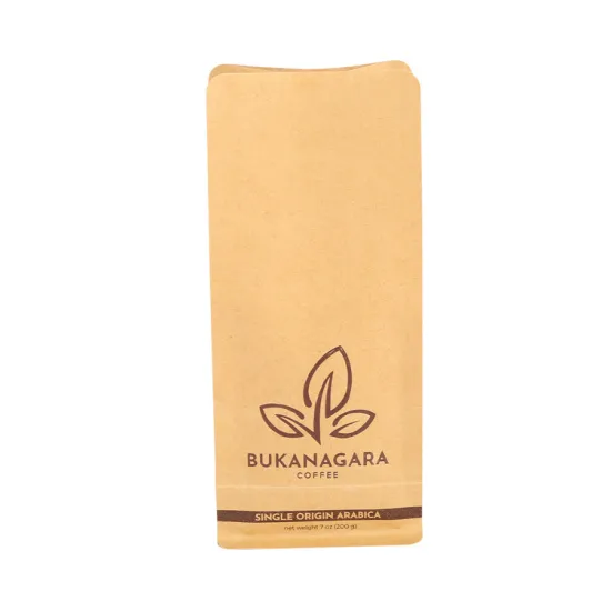 Food Grade Ziplock Flat Kraft Paper Bag Coffee Ziplock Pouch