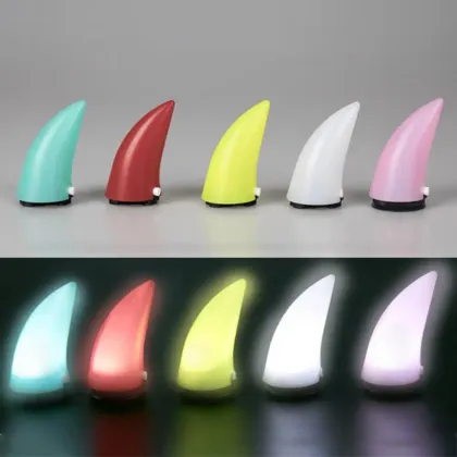 Halloween Motorcycle Helmet with Devil Horns and Luminous Decoration