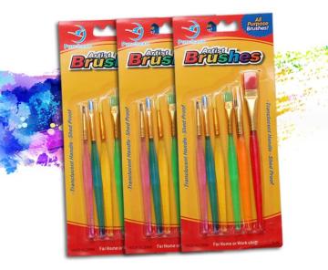 Çocuklar Boya Fırçası Seti - Akrilik, Gouache ve DIY Sanat için 6 PCS Naylon Fırçalar