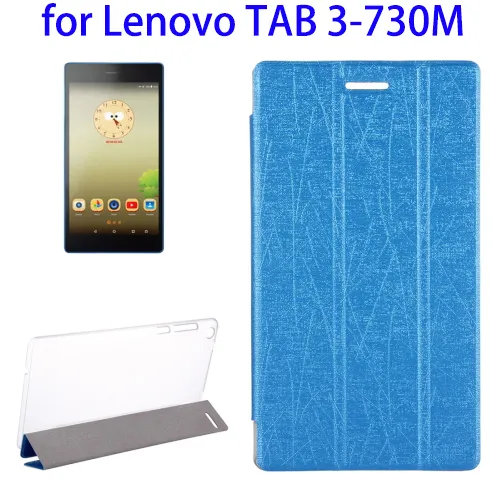 Slim 3-Flip Folio Leather Tablet Case for Lenovo TAB 3 730M Back Cover