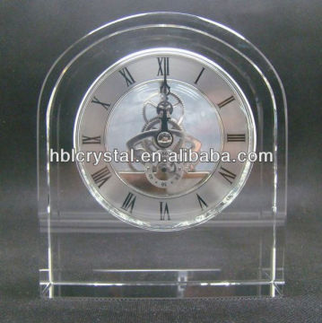 Grade A table crystal clock gift with mechanical clock