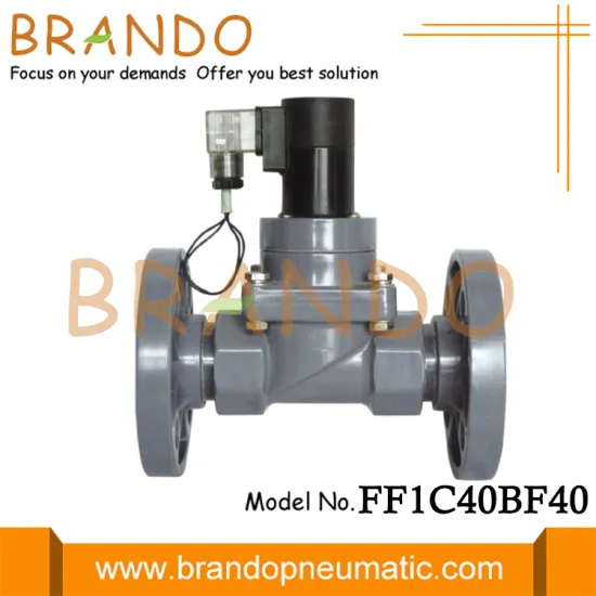 1 1/2'' Flanged Anti Corrosive CPVC Solenoid Valve 220V 110V 24V 12V