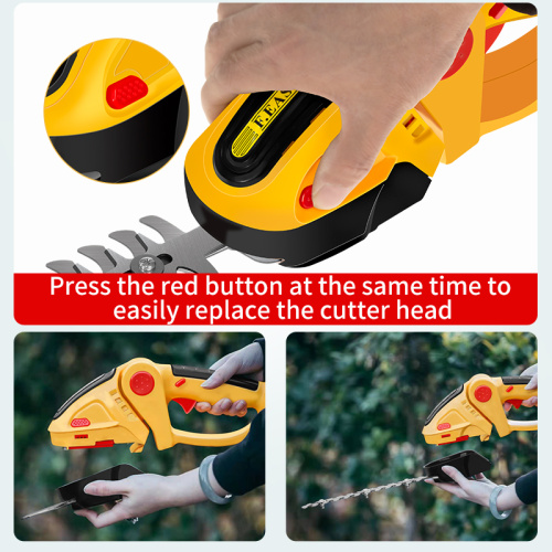 Wireless Lithium Battery Hedge Trimmer with Dual Blade and Adjustable Head
