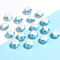 20pcs par sac Perles en céramique avec peinture azure