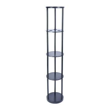 Painted Round Shelf Lamp Wooden Shelf 5 Layers