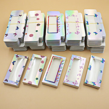 Box per ciglia all'ingrosso di stampa a logo personalizzato - Stamping in oro rosa Stamping Beauty False Eyalash Packaging