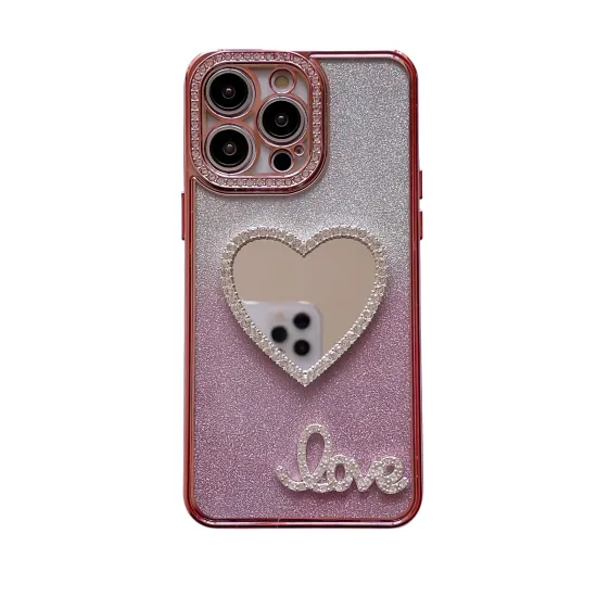 Fashion Graded Glitter Plating Rhinestone Edge Shockproof Case for iPhone 11/12/13/14/15 Pro Max