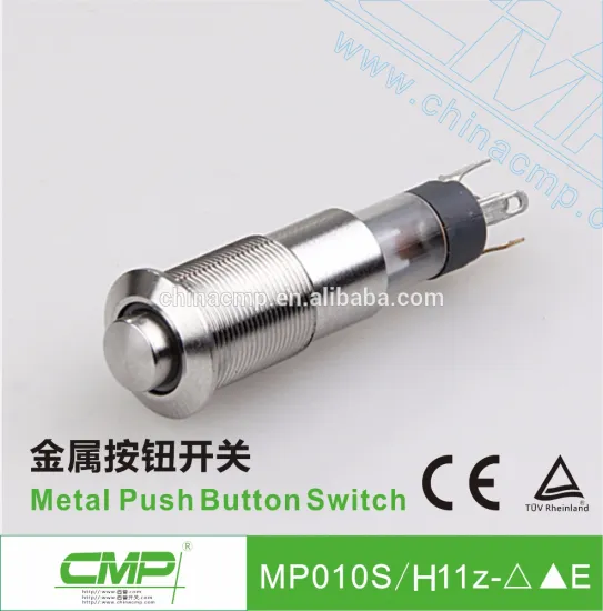 CMP 10mm waterproof 1NO1NC stainless steel illuminated pushbutton switch ip67