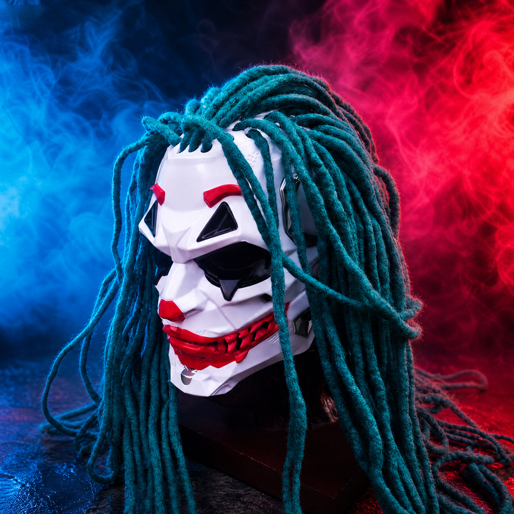 Joker Mask With Green Dreadlock Wig
