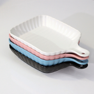 Modern Nonstick Ceramic Glaze Baking Dish Set with Handles for Home, Hotel, and Restaurant Use