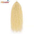 28inch afro kinky lang krøllete fletting hår syntetisk flett heklet blonde brune rosa bunter ombre myk lang krøll for Russland